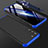 Hard Rigid Plastic Matte Finish Front and Back Cover Case 360 Degrees for Samsung Galaxy S21 FE 5G Blue and Black