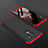 Hard Rigid Plastic Matte Finish Front and Back Cover Case 360 Degrees for Xiaomi Pocophone F1 Red and Black