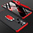 Hard Rigid Plastic Matte Finish Front and Back Cover Case 360 Degrees M01 for Samsung Galaxy S23 Ultra 5G Red and Black
