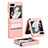 Hard Rigid Plastic Matte Finish Front and Back Cover Case 360 Degrees QH1 for Samsung Galaxy Z Flip5 5G