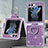 Hard Rigid Plastic Matte Finish Front and Back Cover Case 360 Degrees SD3 for Samsung Galaxy Z Flip5 5G Purple