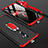 Hard Rigid Plastic Matte Finish Front and Back Cover Case 360 Degrees with Finger Ring Stand for Oppo Reno2 Z Red and Black