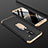 Hard Rigid Plastic Matte Finish Front and Back Cover Case 360 Degrees with Finger Ring Stand for Samsung Galaxy A6 Plus (2018) Gold and Black