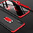 Hard Rigid Plastic Matte Finish Front and Back Cover Case 360 Degrees with Finger Ring Stand for Samsung Galaxy A70 Red and Black