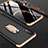 Hard Rigid Plastic Matte Finish Front and Back Cover Case 360 Degrees with Finger Ring Stand for Samsung Galaxy A90 5G Gold and Black