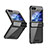 Hard Rigid Plastic Matte Finish Front and Back Cover Case 360 Degrees ZL10 for Samsung Galaxy Z Flip5 5G Black