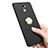 Hard Rigid Plastic Matte Finish Snap On Case with Finger Ring Stand A03 for Huawei Y7 Prime Black