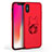 Hard Rigid Plastic Matte Finish Snap On Case with Finger Ring Stand R08 for Apple iPhone Xs Red