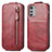 Leather Case Flip Cover Vertical for Motorola Moto E32 Red