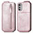 Leather Case Flip Cover Vertical for Motorola Moto E32 Rose Gold