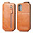 Leather Case Flip Cover Vertical for Motorola Moto E32s Brown