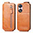 Leather Case Flip Cover Vertical for Oppo A58 5G Brown