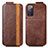 Leather Case Flip Cover Vertical for Samsung Galaxy S20 FE (2022) 5G Brown