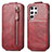 Leather Case Flip Cover Vertical for Samsung Galaxy S21 Ultra 5G Red