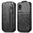 Leather Case Flip Cover Vertical for Sharp Aquos wish3 Black