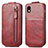 Leather Case Flip Cover Vertical for Sony Xperia Ace III SO-53C Red