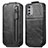 Leather Case Flip Cover Vertical S01D for Motorola Moto E32 Black