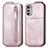 Leather Case Flip Cover Vertical S01D for Motorola Moto E32s Rose Gold