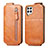 Leather Case Flip Cover Vertical S01D for Samsung Galaxy A22 4G Brown