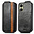 Leather Case Flip Cover Vertical S01D for Vivo Y02S Black