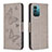 Leather Case Stands Butterfly Flip Cover Holder B01F for Nokia G11 Gray