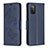 Leather Case Stands Butterfly Flip Cover Holder B01F for Samsung Galaxy A02s Blue