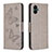 Leather Case Stands Butterfly Flip Cover Holder B01F for Samsung Galaxy A04 4G Gray