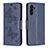 Leather Case Stands Butterfly Flip Cover Holder B01F for Samsung Galaxy A04s Blue