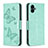 Leather Case Stands Butterfly Flip Cover Holder B01F for Samsung Galaxy A05 Green