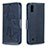 Leather Case Stands Butterfly Flip Cover Holder B01F for Samsung Galaxy A10 Blue