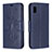Leather Case Stands Butterfly Flip Cover Holder B01F for Samsung Galaxy A10e Blue