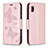 Leather Case Stands Butterfly Flip Cover Holder B01F for Samsung Galaxy A10e Rose Gold