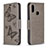 Leather Case Stands Butterfly Flip Cover Holder B01F for Samsung Galaxy A10s Gray