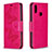 Leather Case Stands Butterfly Flip Cover Holder B01F for Samsung Galaxy A10s Hot Pink