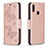 Leather Case Stands Butterfly Flip Cover Holder B01F for Samsung Galaxy A10s Rose Gold