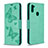 Leather Case Stands Butterfly Flip Cover Holder B01F for Samsung Galaxy A11 Green