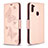 Leather Case Stands Butterfly Flip Cover Holder B01F for Samsung Galaxy A11 Rose Gold