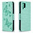 Leather Case Stands Butterfly Flip Cover Holder B01F for Samsung Galaxy A12 5G Green