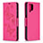 Leather Case Stands Butterfly Flip Cover Holder B01F for Samsung Galaxy A12 Nacho Hot Pink