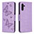 Leather Case Stands Butterfly Flip Cover Holder B01F for Samsung Galaxy A13 5G Clove Purple