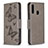 Leather Case Stands Butterfly Flip Cover Holder B01F for Samsung Galaxy A20s Gray