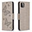 Leather Case Stands Butterfly Flip Cover Holder B01F for Samsung Galaxy A22 5G Gray
