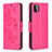Leather Case Stands Butterfly Flip Cover Holder B01F for Samsung Galaxy A22 5G Hot Pink