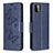 Leather Case Stands Butterfly Flip Cover Holder B01F for Samsung Galaxy A22s 5G Blue