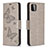 Leather Case Stands Butterfly Flip Cover Holder B01F for Samsung Galaxy A22s 5G Gray