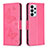 Leather Case Stands Butterfly Flip Cover Holder B01F for Samsung Galaxy A23 4G Hot Pink