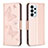 Leather Case Stands Butterfly Flip Cover Holder B01F for Samsung Galaxy A23 5G Rose Gold