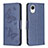 Leather Case Stands Butterfly Flip Cover Holder B01F for Samsung Galaxy A23s Blue
