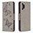 Leather Case Stands Butterfly Flip Cover Holder B01F for Samsung Galaxy A32 5G Gray