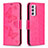 Leather Case Stands Butterfly Flip Cover Holder B01F for Samsung Galaxy A34 5G Hot Pink